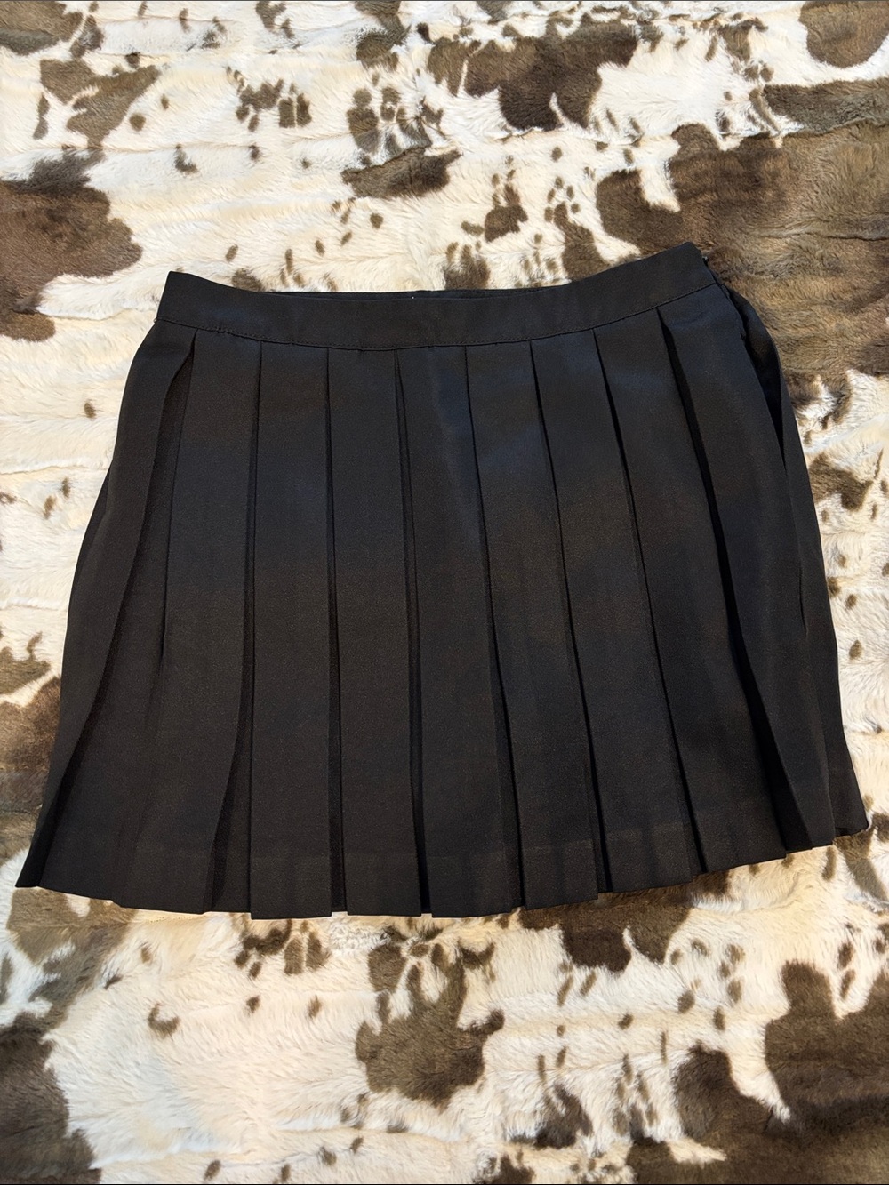 Black Pleated Mini Skirt